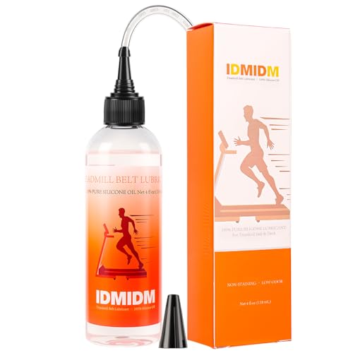 IDMIDM Treadmill Belt Lubricant, 100% Silicone Oil, 4 fl oz / 118 ml, Easy-Apply Nozzle, Compatible with Most Treadmills, Heat-Resistant, Reduces Noise & Friction