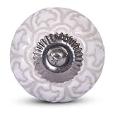 Mela Artisans 12-Pack Ceramic Kitchen Cabinet Knobs - Sweet Pea White | Decorative Pull Handles for