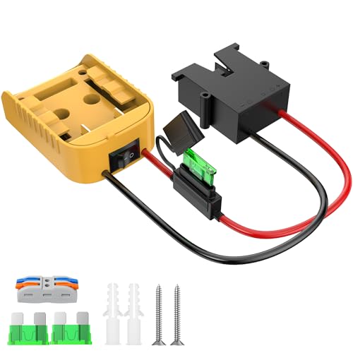 Power Wheel Adapter for Dewalt 20V,Battery Adapter for Power Wheels,with Wire Harness Connector & Switch & 12AWG Wire & 30A Fuse,Battery Conversion Kit for Kids Car Ride on Toys RC Trucks DIY