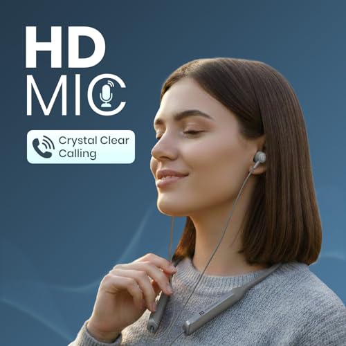 Image of Portronics Harmonics Z12 in Ear Bluetooth Neckband with Metallic Built & Hall Switch(ON /Off),Upto 35 Hours Playtime, Gaming /Music Mode, Low Latency, Bluetooth Version 5.3V, Type C Fast Charging(Grey)