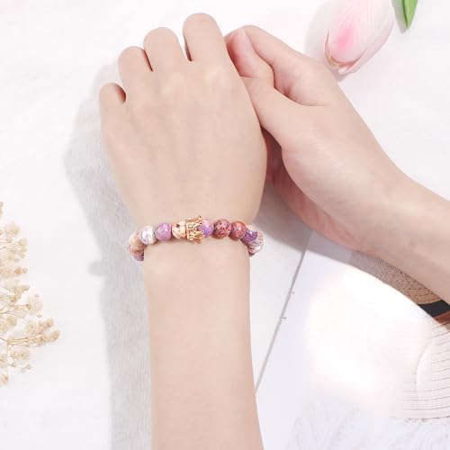 Yiyang 40th 50th 60th 70th 80th Birthday Gifts for Women, Natural Stone Beaded Bracelet Unique Gifts for Women Mom Daughter Sister Wife Grandma2