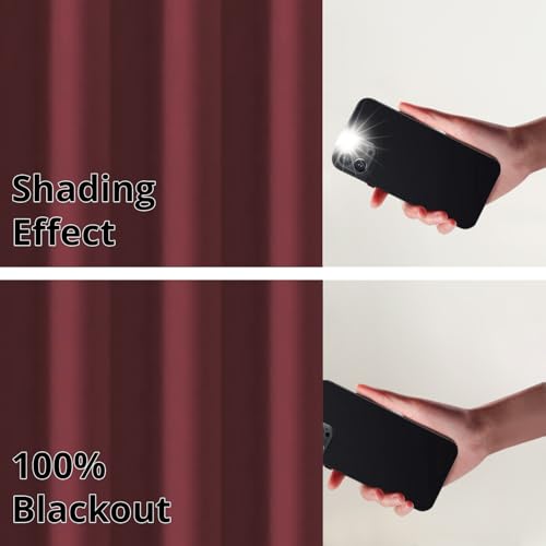 Image of Homestan 90% Blackout Door Curtains 8 Feet Long Set of 2, Room Darkening Parda with Grommet Design for Home Decor (8x4 Feet, Maroon)