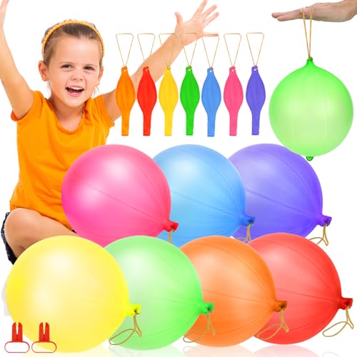 QGGTQG Globos perforados de alta resistencia 30 piezas de globos perforados con cinta elástica Grandes de látex Globos de colores con 2 anudadores para niños