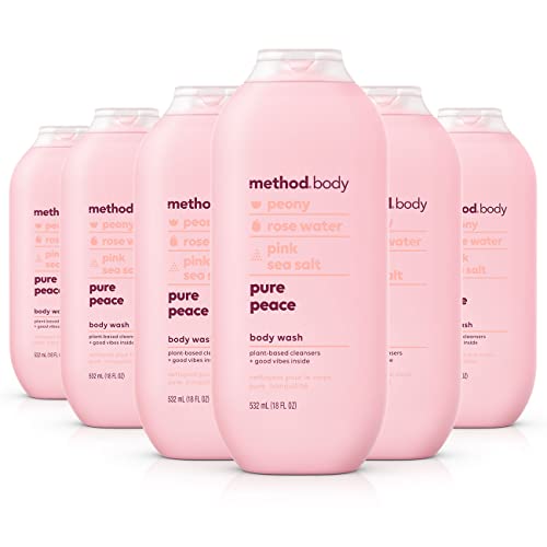Method Body Wash, Pure Peace, 18 oz, 6 pack, Packaging May Vary