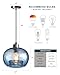 CASAMOTION Glass Pendant Lights Kitchen Island Modern Farmhouse Blue Ceiling Hanging Light Fixtures Globe Over Table Sink Foyer Entryway Brushed Nickel 8.7 Inch Diam