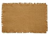 Burlap Natural Cotton Fringed Placemats (Set of 2) 12x18