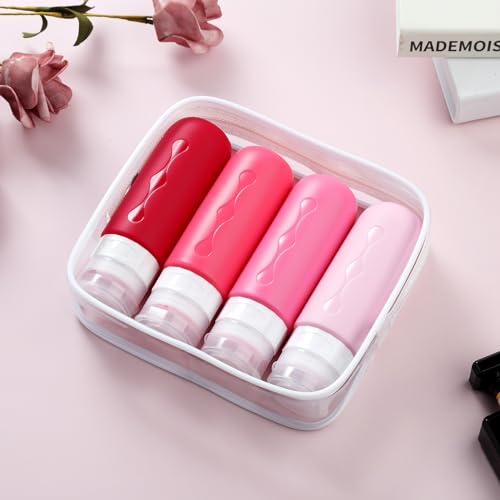 Image of Gemice Travel Bottles for Toiletries Tsa Approved Travel Size Containers BPA Free Leak Proof Tubs Refillable Liquid Travel Accessories for Cometic Shampoo and Lotion Soap