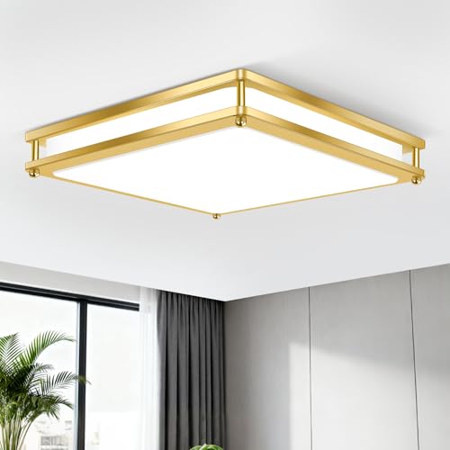 13 Inch Gold Square LED Ceiling Lights for Bedroom Kitchen
