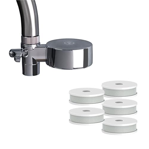Tappwater EcoPro Compact   Filtro de agua para grifo más pequeño del mercado, filtra más de 100 sustancias. Sistema de filtración en 5 etapas con nanotecnología (cromado, 6 recambios incluidos).