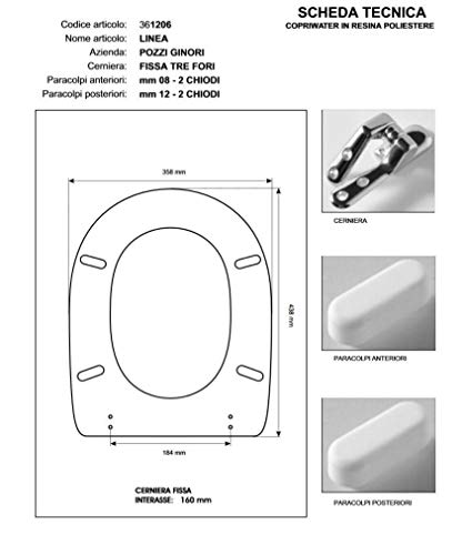 Copriwater in Legno Rivestito di Poliestere per