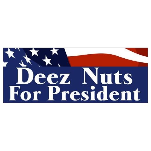 LPF USA Deez Nuts for President Patriotic Bumper Sticker (Funny Political Election Decal)