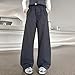 Girls Fashion Y2K Sweatpants Causal Baggy Solid Color Athletic Pants Elastic High Waist Wide Leg (Grey, 12-13 Years)