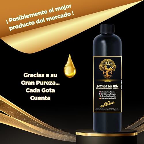 CueVitae DMSO 125 ml | Dimetylosulfotlenek Maksymalna czystość: 99,9 | Jakość europejska | Opakowanie: HDPE z uszczelką zabezpieczającą, zakraplaczem i kubkiem na prezent | rozporządzenie (UE) nr 1272