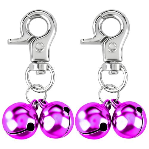 EXPAWLORER Pet Bells for Dog Cat Collar Charm - 2 Pack Cat Collar Accessories Bells Loud, Pet Jingle Ornament Training Pendant Neck Decoration, Tracker for Saving Birds, Purple