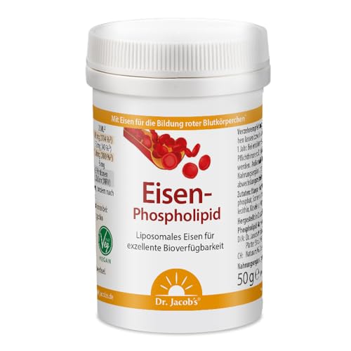 Dr. Jacob’s Eisen-Phospholipid Dose 50 g I für Blutbildung¹, Konzentration² und weniger Müdigkeit³ I Liposomales Eisen I Kein Eisengeschmack I Auch für Kleinkinder I 100 Portionen