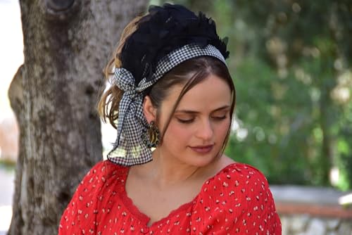 Aluma Black Bow Headband Tichel, Bandana, Snood, Head Scarf, Head Covering, Jewish Headcovering, Scarf, Bandana, Apron, Hair Loss, Chemo2