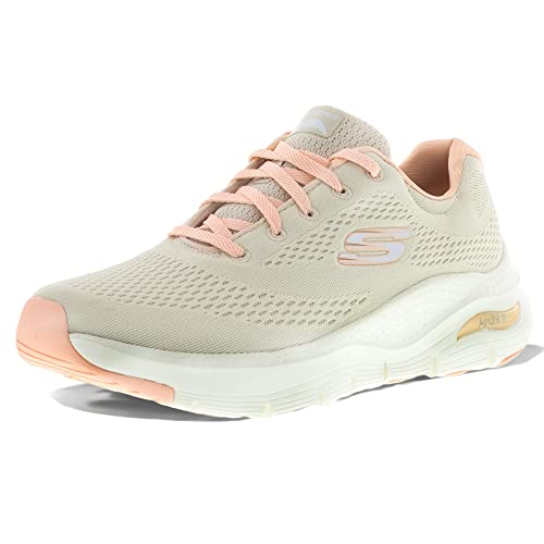 Skechers Damen Arch Fit Big Appeal sneakers, Natural Knit Mesh Coral Trim, 40 EU