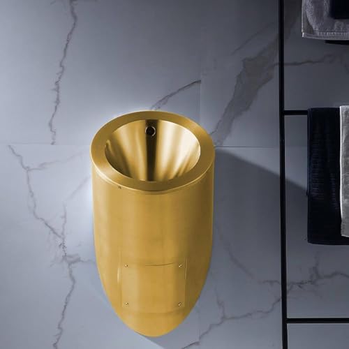 OTQEFTN Wall-Mounted Urinal,Men's Commercial Flushing Urinal,Stainless Steel Urinals,Washout Urina,Household Bathroom Urinal,Wall Mounted Sensor Urinal,Gold-Urinal