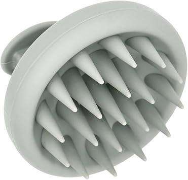 Organic To Green - Silicone Hair Brush Gray Soft Silicone Bristles to Remove Dandruff, Waterproof Hair Scrubber for Both Wet Dry Hair, Suitable for Men & Women