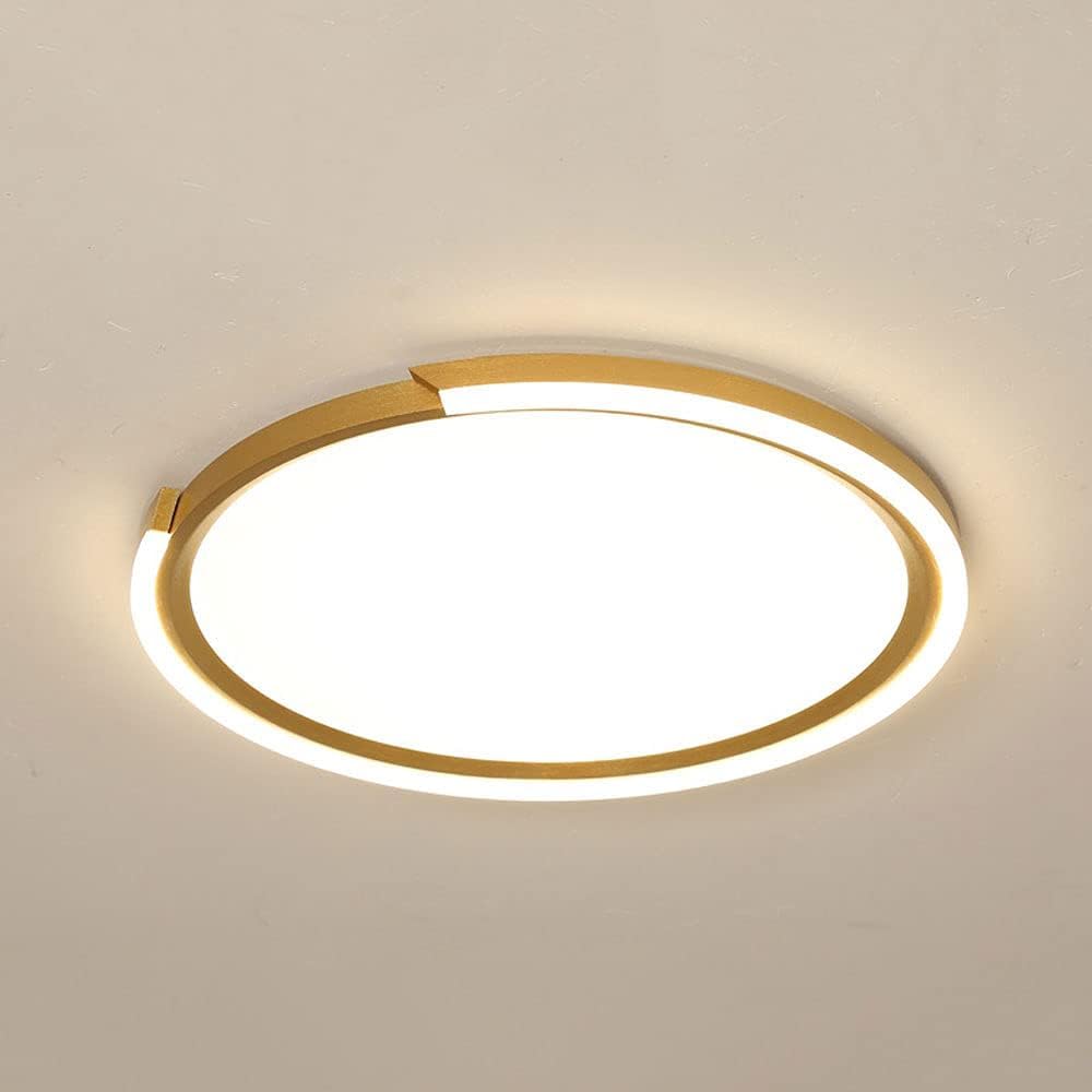 Plafonnier LED chic avec coutures apparentes et finition or - 8