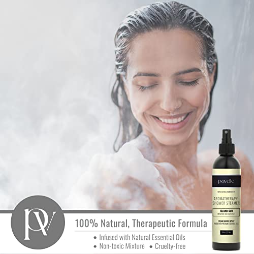 Pavelle Aromatherapy Shower Steamer, 100% Natural Relaxing Essential Oil Spray Mist For Sinus & Congestion Relief, Spa, Sauna & Bath Gift Set For Women & Men, Made In The Usa, Island Sun, 8 Fl.oz. #TOP3