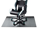 チェアマット ゲーミングチェアマット 床保護マット カーペット対応 SALLOUS PVC 抗菌 防カビ 90×120cm ズレない 厚さ1.5mm ソフト おしゃれ キズ防止 静電気防止 無味無臭 お手入れ簡単 床暖房対応 滑り止め (120*90cm, ブラック)