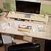 Aothia Dual-Sided Desk Mat - Natural Cork & Leather Desk Protector, Large Mouse Pad, Waterproof Blotter, Writing Pad for Office/Home, Beige (25.6