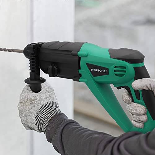 Hoteche 3-In-1 Rotary Hammer Drill 1-Inch Sds Plus Electric Hammer 7.7-Amp/920W Variable Speed Corded Power Hammer Drill Lightweight Demolition Jack Hammer For Concrete With 3 Drill Bits #TOP5