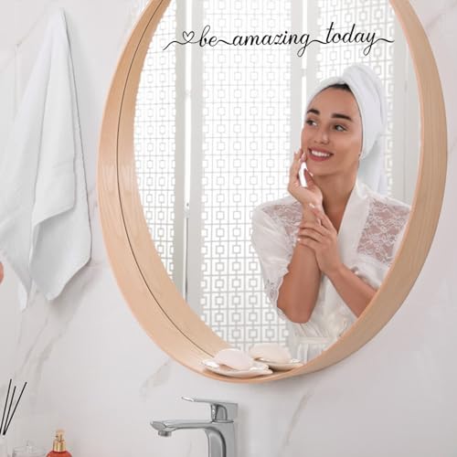 PLIGREAT 2 Sheets Vinyl Mirror Decals Be Amazing Today Quotes Wall Stickers for Woman Bedroom Bathroom Dressing Room Vanity Mirror Decor DIY Home Indoor Wall Art Decor Car Glass Window Stickers - Image 4