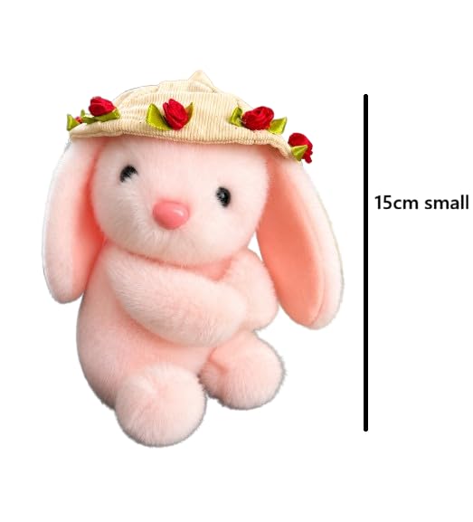 Image of SCOOBA Adorable 2 in 1 Bouquet into Cap Bunny Soft Toy 15cm (Transformation Bouquet Bunny Pink)