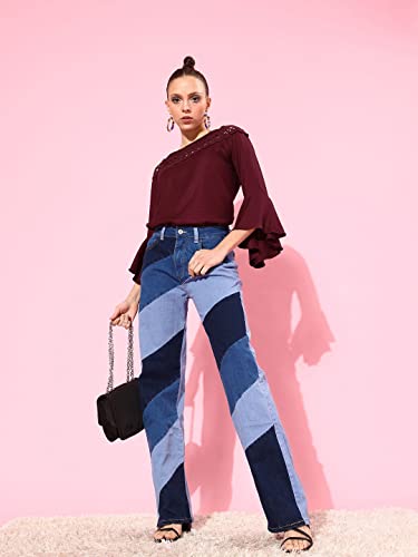 Image of Style Quotient Women Maroon Lace Top