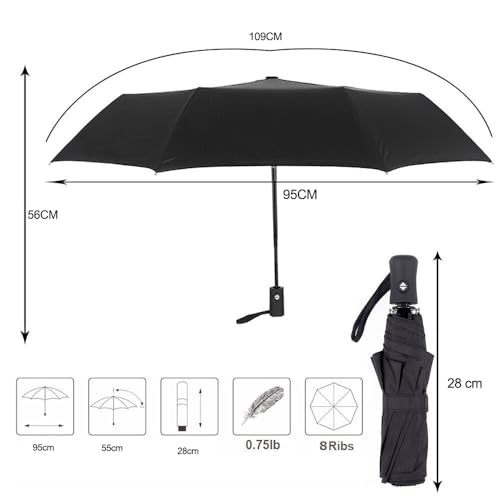 Loiina Regenschirm Taschenschirm Windproof Sturmfest bis Winddichter Doppel Baldachin Auf-Zu-Automatik 8 Edelstahl-Rippen UV-Schutz Leicht Kompakt Stabiler 4
