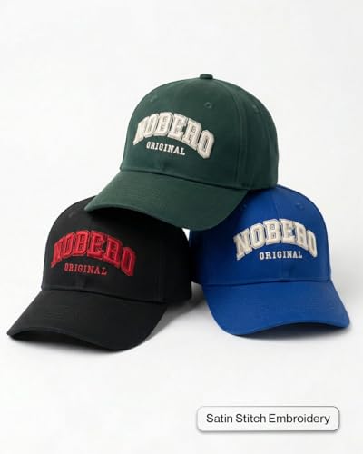 Image of Nobero Caps for Men | Premium Cotton Baseball Cap | Sports Cap for Men with Adjustable Strap | Stylish Casual Everyday Wear Cap | Breathable Unisex Lightweight Cap
