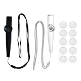 YUVKIN 2-teiliges Metall-Kazoo-Set, Kazoo-Instrumente mit Tragebändern, geeignet für Kinder und Musikliebhaber, Kinder-Kazoos (Silber und Schwarz)