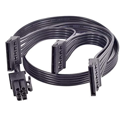 Câble alimentation PCI-E 6 broches 1 à 3 SATA SSD pour alimentation EVGA 1000 GQ
