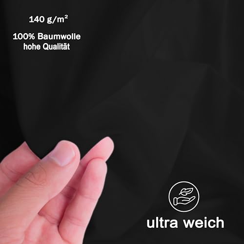 Camry Spannbettlaken 2er-Set 90x200cm - 100x200cm Schwarz Baumwolle Jersey Spannbetttuch Oeko-Tex – Ansicht 3