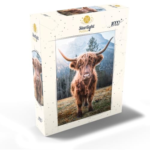 MyPuzzle Highland Cattle in The Italian Dolomites - Puzzle premium de 1000 piezas para adultos miniatura 2