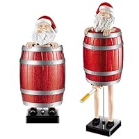 CLIUNT Lustiger Zigarettenhalter, Pop up Zigarettenspender, Dekoratives Holzfass Zigarettenschachtel, Kann 9 Zigaretten halten, Geschenk für Mann, für Party, Streichgeschenk(Weihnachtsmann)