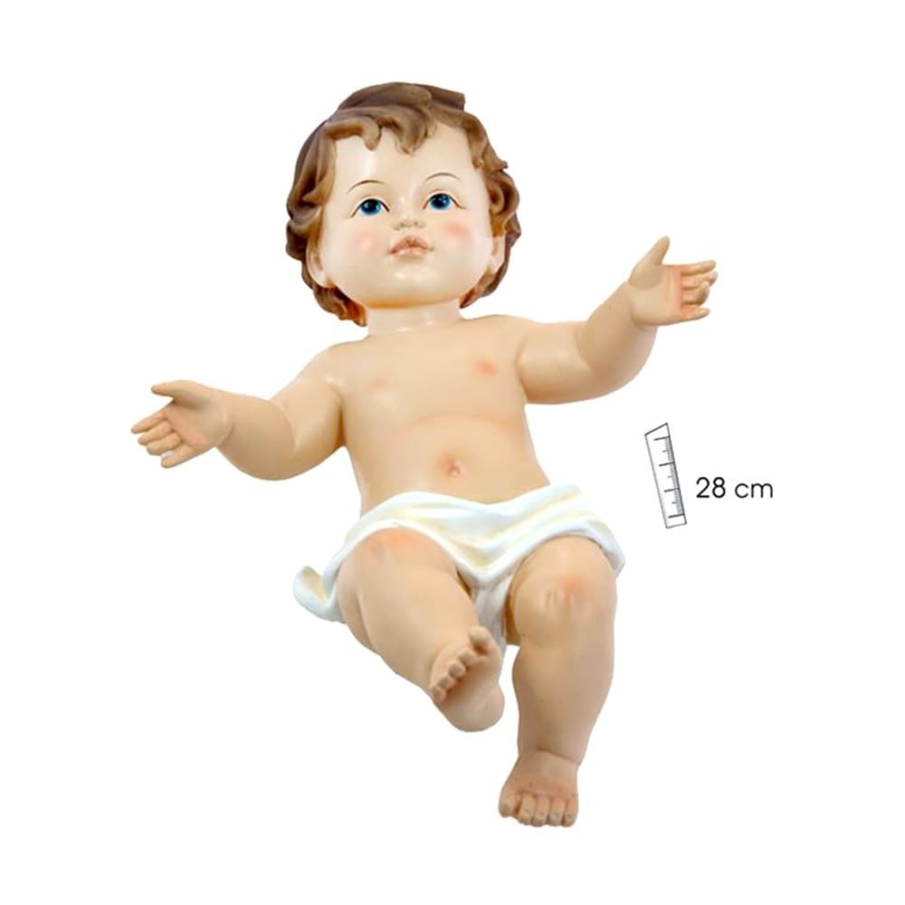 Niño Jesús figura religiosa de 28 cm. imagen acabada en resina