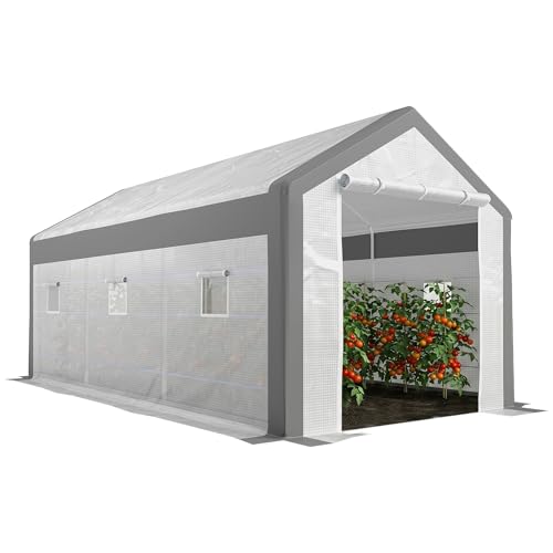 Outsunny 20'x10'x9' Walk-in Greenhouse with Doors