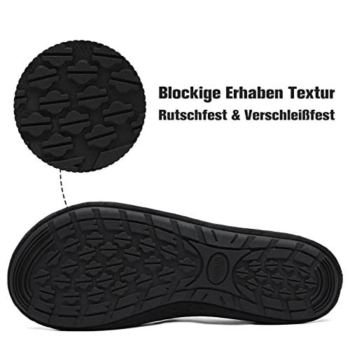 Foto von SAGUARO Badeschuhe Herren Damen Wasserschuhe Schwimmschuhe Schnell Trocknend Tauchschuhe rutschfeste Aquaschuhe Strandschuhe für Strand,Wassersport Schwarz, Gr.46/47