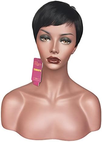 TAMAPA Human Hair Boy Cut Wigs Glueless Natural Hair Short Pixie Wigs for Black Women1b