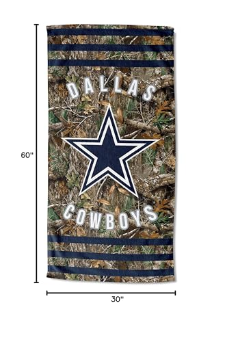 Image of Northwest NFL Dallas Cowboys Unisex-Adult Beach Towel, 30 inch x 60 inch, Realtree Camo Stripes