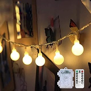 Annefly Battery Fairy Lights with 8 Lighting Modes 6M 40LED Waterproof Battery Operated String Lights with Remote for Outdoor Indoor Garden Bedroom Wedding Party Christmas Decoration Warm White