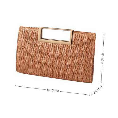 Image of Women Straw Drawstring Bucket Purse Small Tote Shoulder Handbag Hollow Out Cross-body Bag for Summer,Beach | Straw