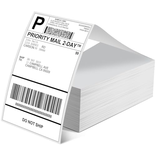 Phomemo Etiquetas De EnvíO 4 X 6 Dhl, Etiquetas TéRmicas Directas Papel TéRmico, Etiquetas De EnvíO Para Impresora De Etiquetas, Etiquetas Impermeables De Papel (Blanco, 500 Unidades)