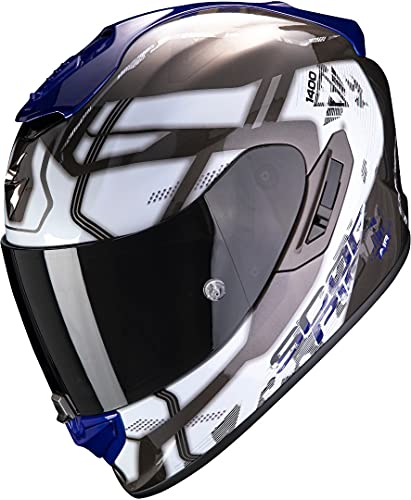 Scorpion Motorradhelm EXO-1400 AIR SPATIUM White-Blue, Weiss/Blau, XS