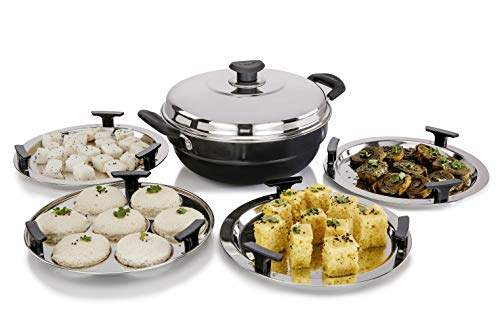Vinod-Multi-Kadhai-Hard-Anodized-Idli-Maker-Dhokla-Maker-26-cm-Kadai