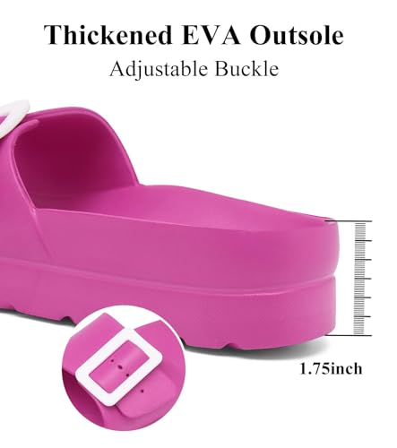 Image of Haifago Women's Platform Sandals with Arch Support, Summer Beach Slides Adjustable Buckle Comfortable Lightweight EVA Slip on Slide