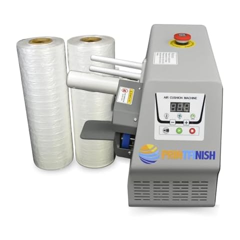 Printfinish Air Cushion Machine Pro - Efficient Packaging Method for Office Needs - With User Friendly and Easy to Setup Cushion Machine - Perfect for Bulk Packaging Needs - 2 Bubble Rolls Included Cover